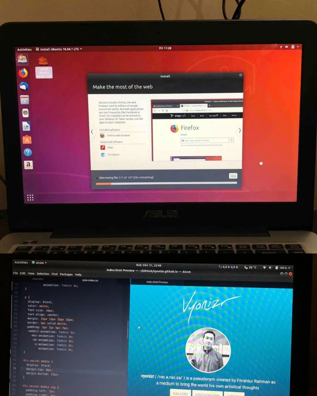 Ubuntu & my first website, yay!